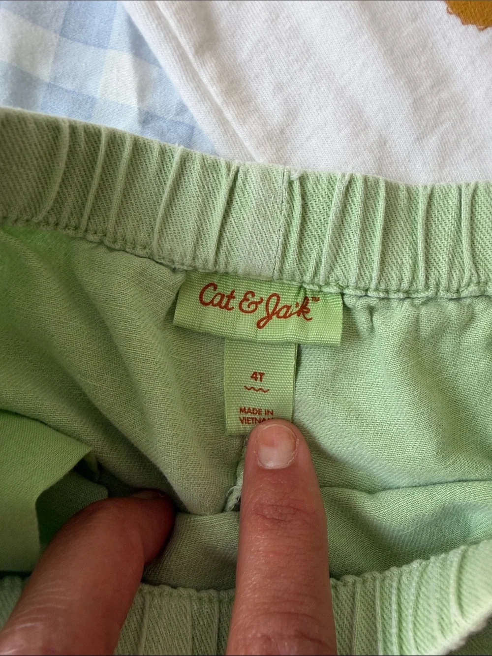 Cat & Jack White Graphic Tee with Light Green Shorts Kids Matching Set